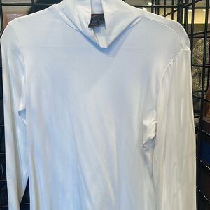 White knit mock turtleneck medium Nina McLemore NWT
